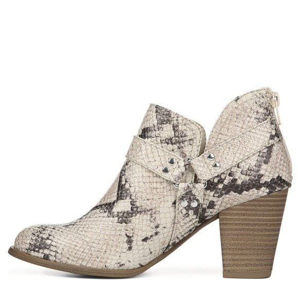 FERGIE Chucky Natural Faux Snakeskin Bootie 8.5
